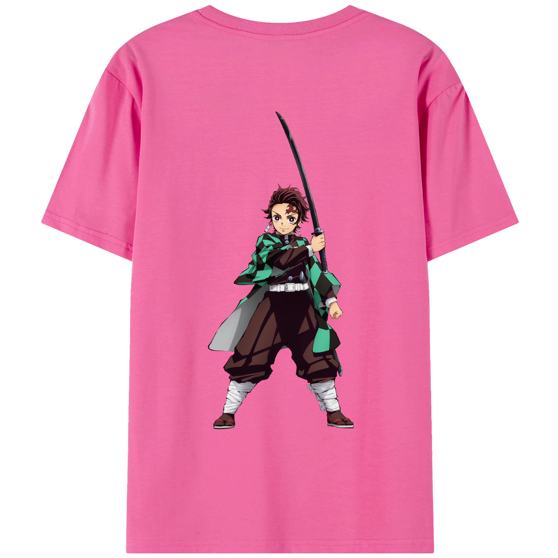 （画像用） 鬼滅の刃 竈門 炭治郎／かまど たんじろう Kamado Tanjirou レディース半袖Tシャツ(バックプリント)